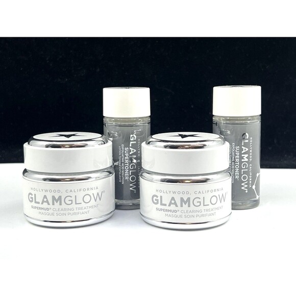 2X Glamglow 1.7oz Supermud & 1oz Supertoner FREE get 60% off + free Toner FRESH! - Picture 1 of 9